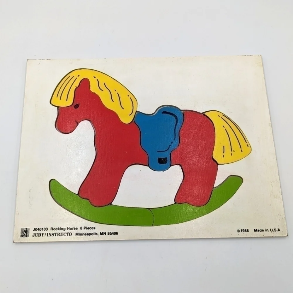 Vintage Judy Instructo Wooden Rocking Horse Puzzle